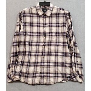 Lennox Rails Brushed Flannel Long Sleeve Button Up Shirt Large Plaid‎ Sycamore
